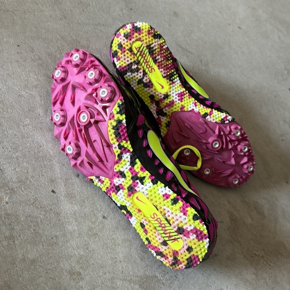 Nike Zoom Rival S Women 8.5 Black Pink Neon Yellow laces - Picture 3 of 7